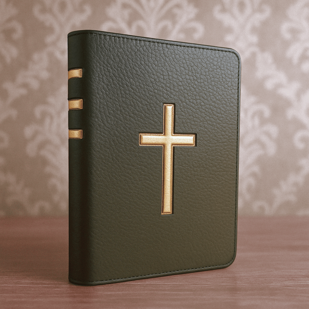 Biblia coperta editie limitata, piele, neagra, medie, fermoar, index, aurita, cuv. lui Isus cu rosu [057 PFI]